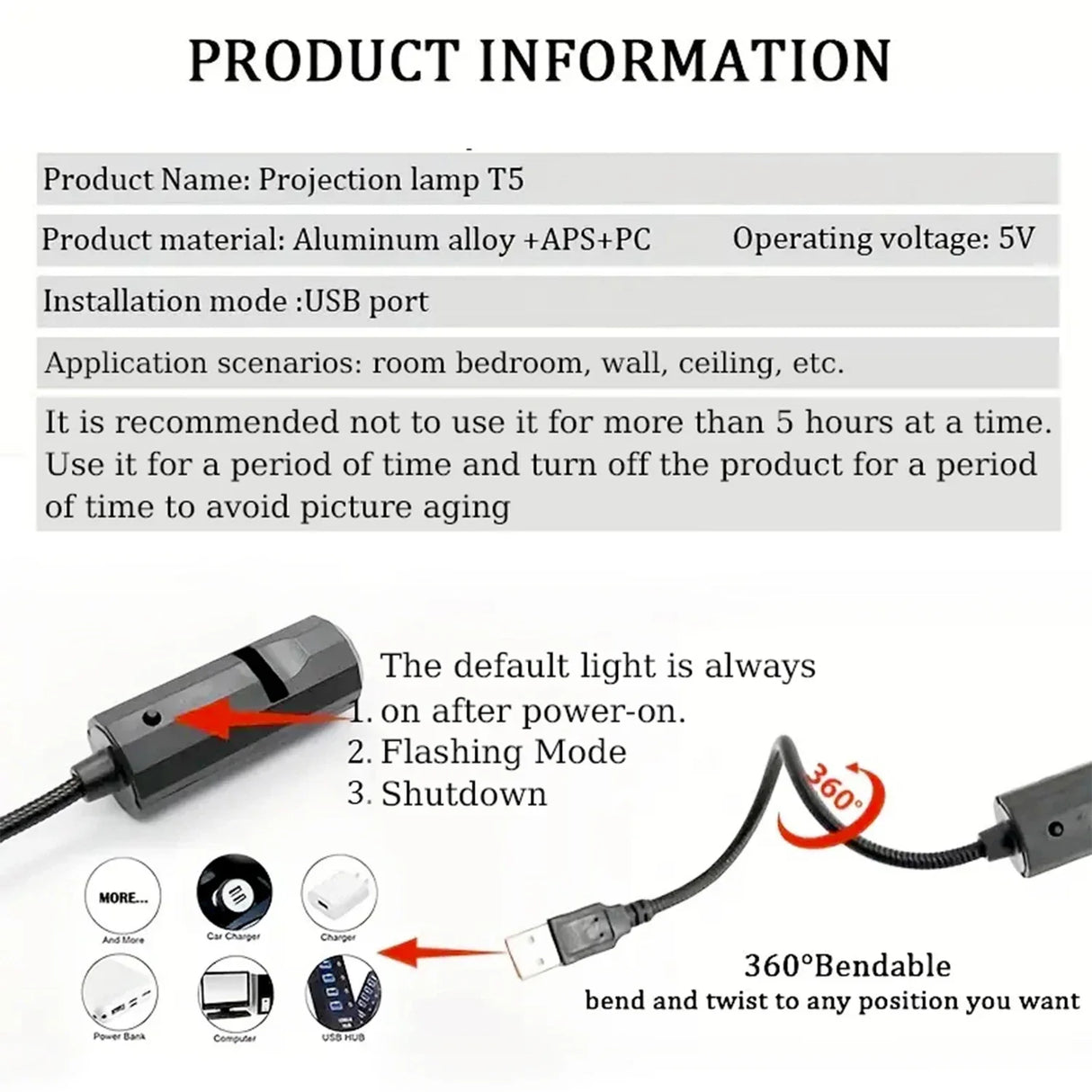 USB Galaxy Projector Light  Multi-Mode LED Star Lamp - Product detail 13