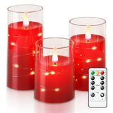 LED Flameless Candles  Glass-Encased Red Wax Design - Product detail 9