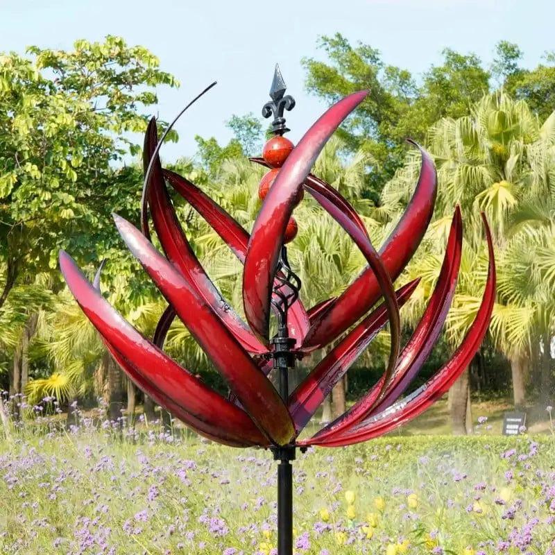 Metal Wind Spinner  Red Garden Kinetic Sculpture - Product detail 4