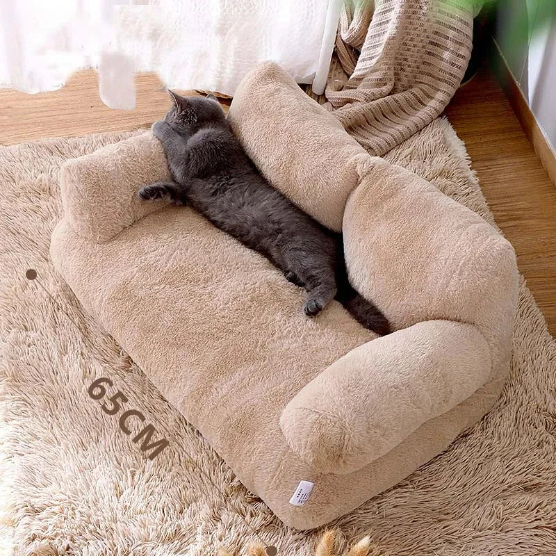 Plush Pet Sofa Bed  Cozy Winter Lounge for Cats - Product detail 4