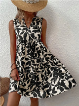 Summer Floral Dress  V-Neck Tiered Cotton Design - Product example