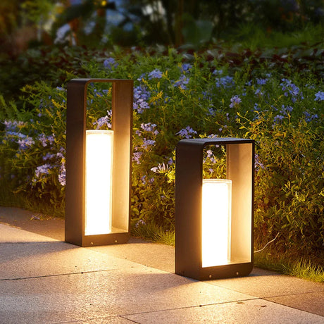 Modern Solar Path Lights  Minimalist Steel Frame Design - Product showcase