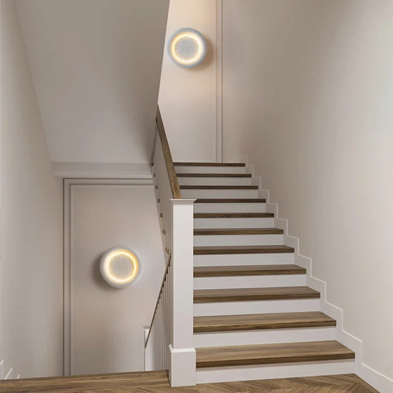Modern Moon Wall Light  Wabi Sabi Textured Design - Product example