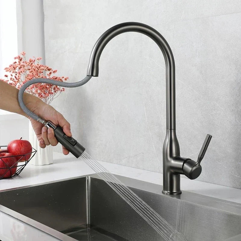 Modern Kitchen Faucet  Pull Down Spray Head With Dual Mode - Detailed view