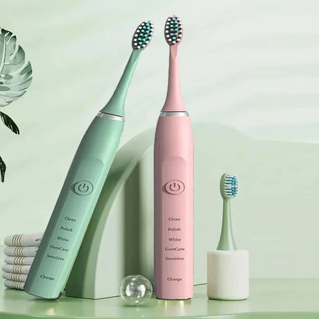 Sonic Electric Toothbrush  Ultrasonic Technology With 4 Brush Heads - Product showcase