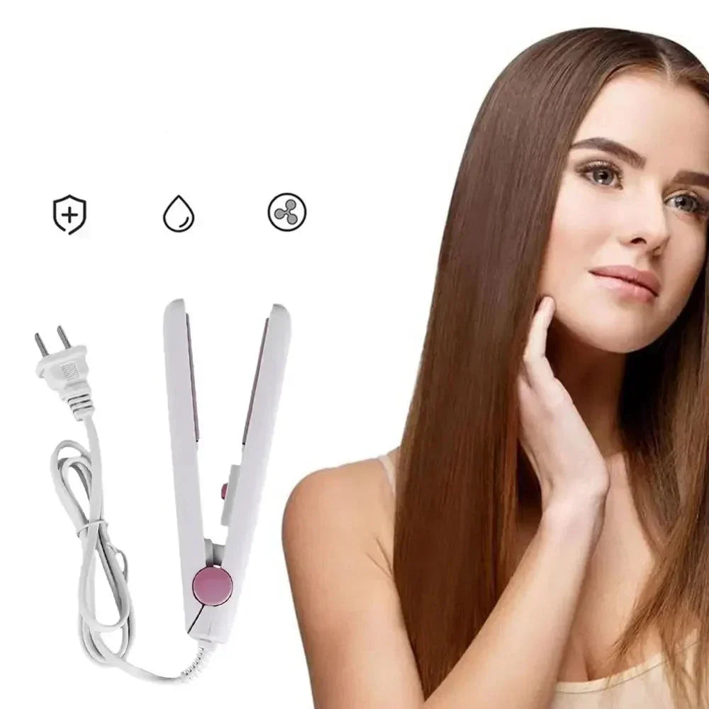 Mini Hair Straightener  Ceramic Plates Travel Size Tool - Detailed view