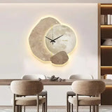 Modern Wall Clock  Textured Wood Lunar Design - Product detail 4