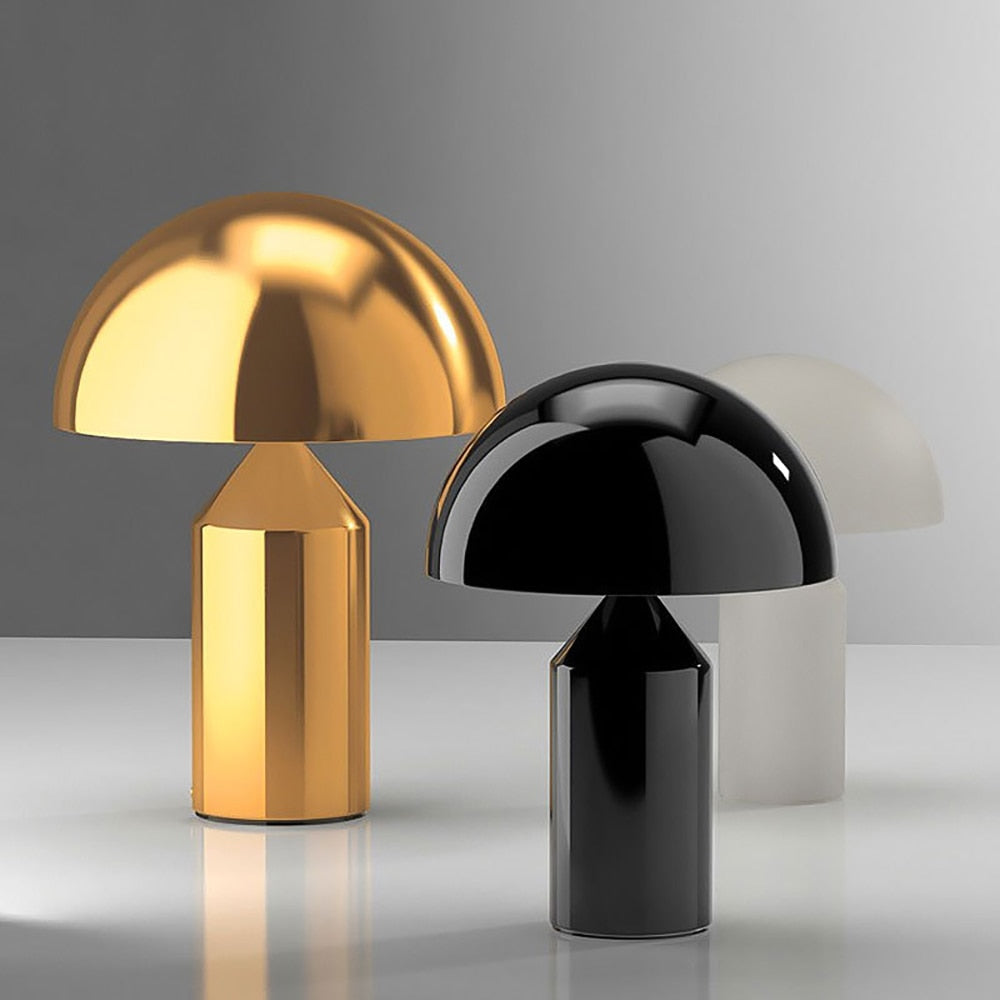 Modern Touch Table Lamp  Brushed Gold Dome Design - Detailed view