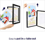 Kids Artwork Display Frame  Magnetic Wood Frame With Glass - Product detail 5