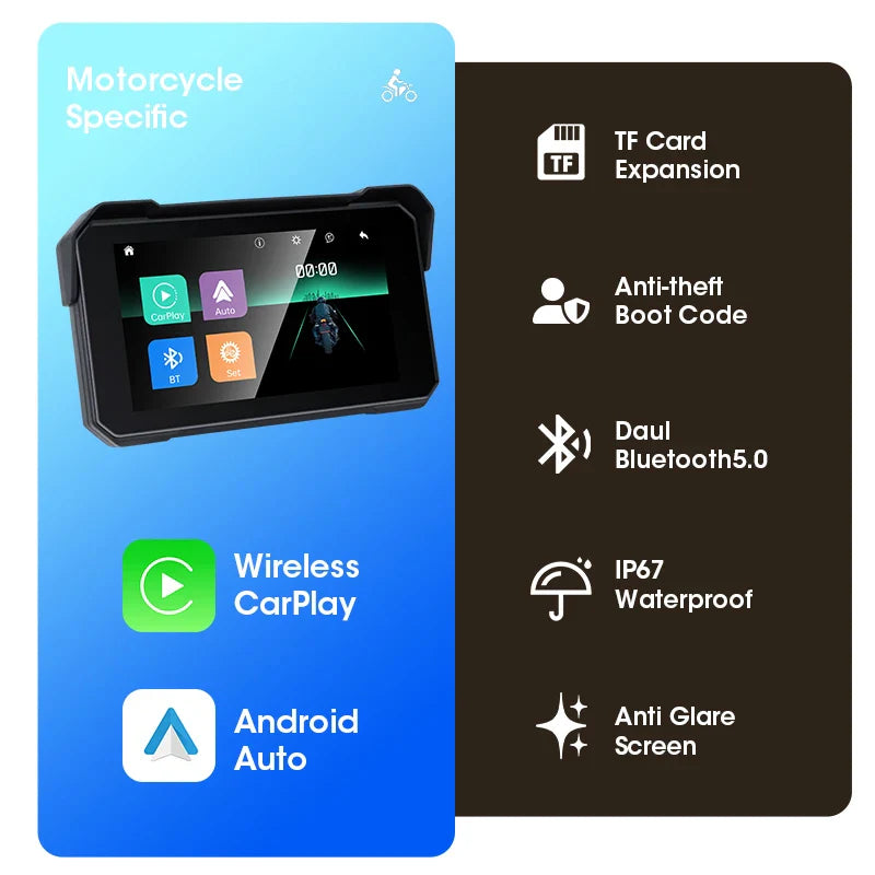 Smart Motorcycle Display  IPX7 Waterproof CarPlay Android Auto - Product example
