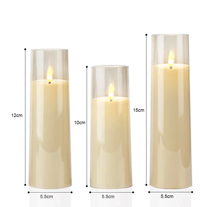 LED Flameless Candles Set  Glass Remote Control Flickering Lights - Product detail 8