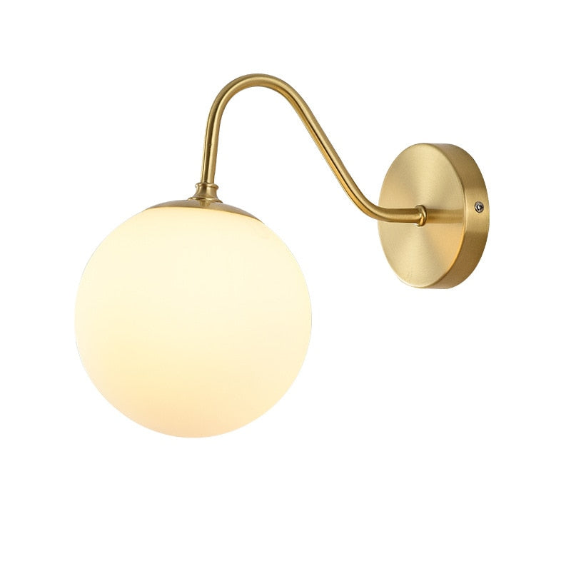 Scandinavian Globe Wall Light  Brass Finish with Adjustable Arm - Product detail 12