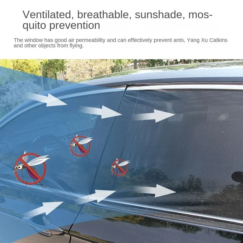 Magnetic Car Window Shade  UV Protection Mesh Curtains - Product detail 5