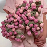 Floral Knit Blanket  Purple Rose Bouquet Design - Product detail 13