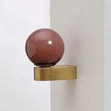 Modern Glass Wall Lamp  Dual Sphere Design with Brass Accent - Detailed view