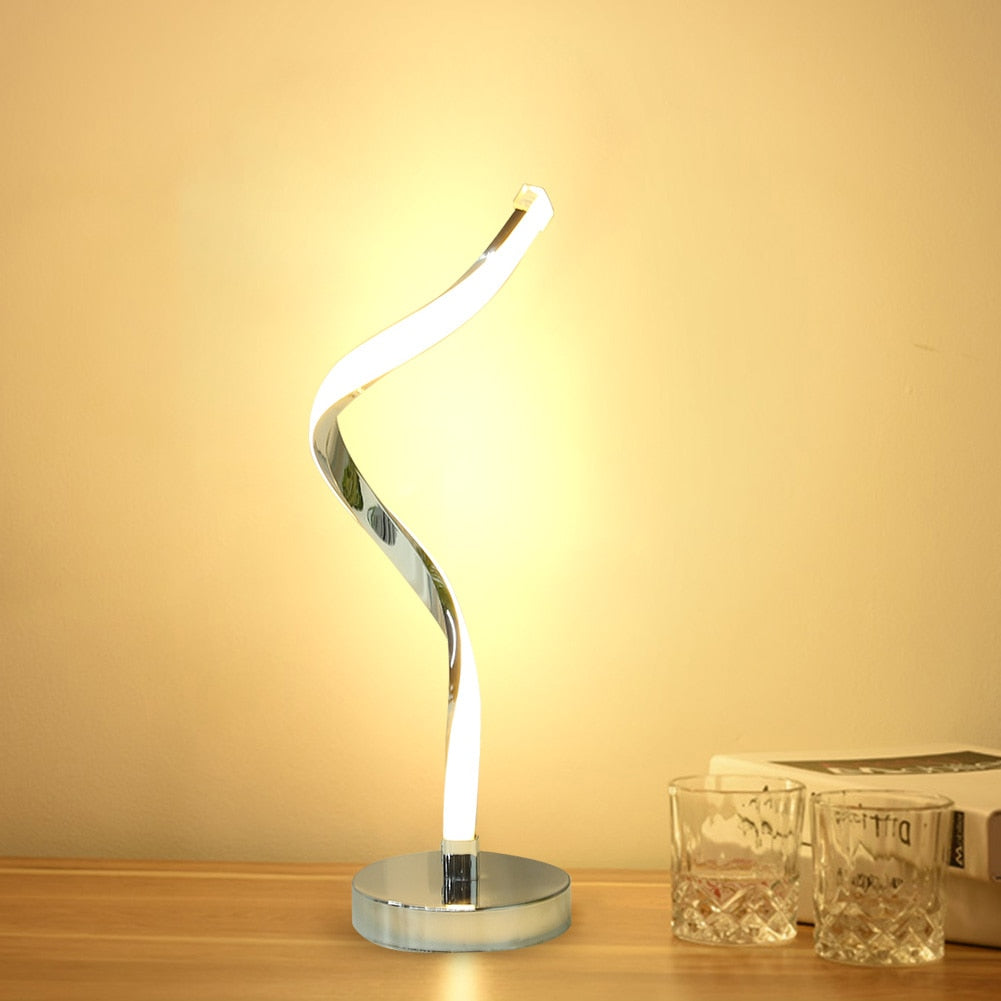 Modern LED Desk Lamp  Spiral Design White Aluminum - Product detail 4