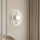 Victorian Ceiling Medallion Wall Light  Ornate Floral Relief Design - Product example