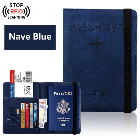 Travel Passport Holder  RFID Leather Card Organizer - Product detail 8