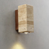 Natural Stone Wall Light  Travertine LED Sconce - Detailed view