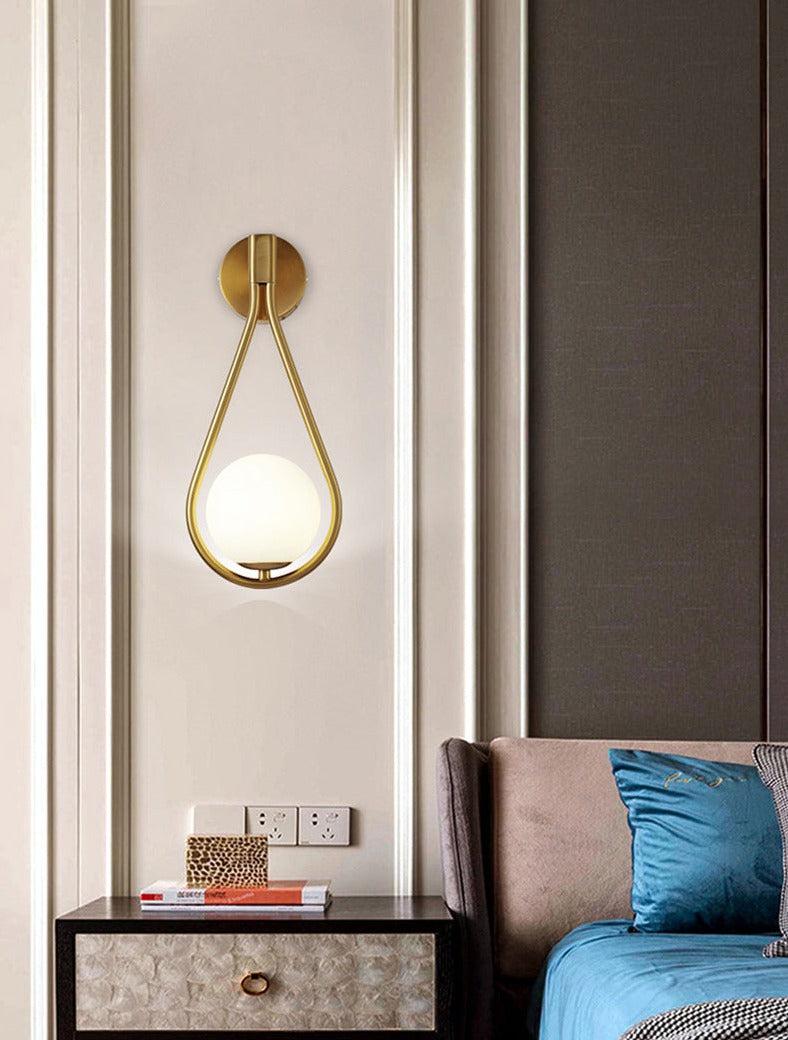 Modern Wall Sconce  Brushed Gold Globe Light - Product detail 9