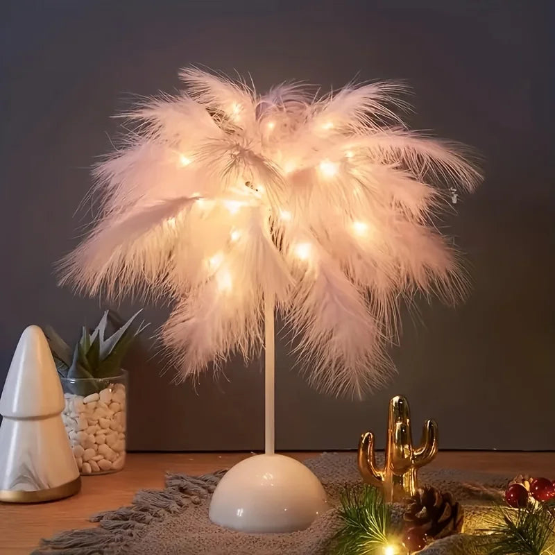 Feather Table Lamp  White LED Plume Design - Product detail 5