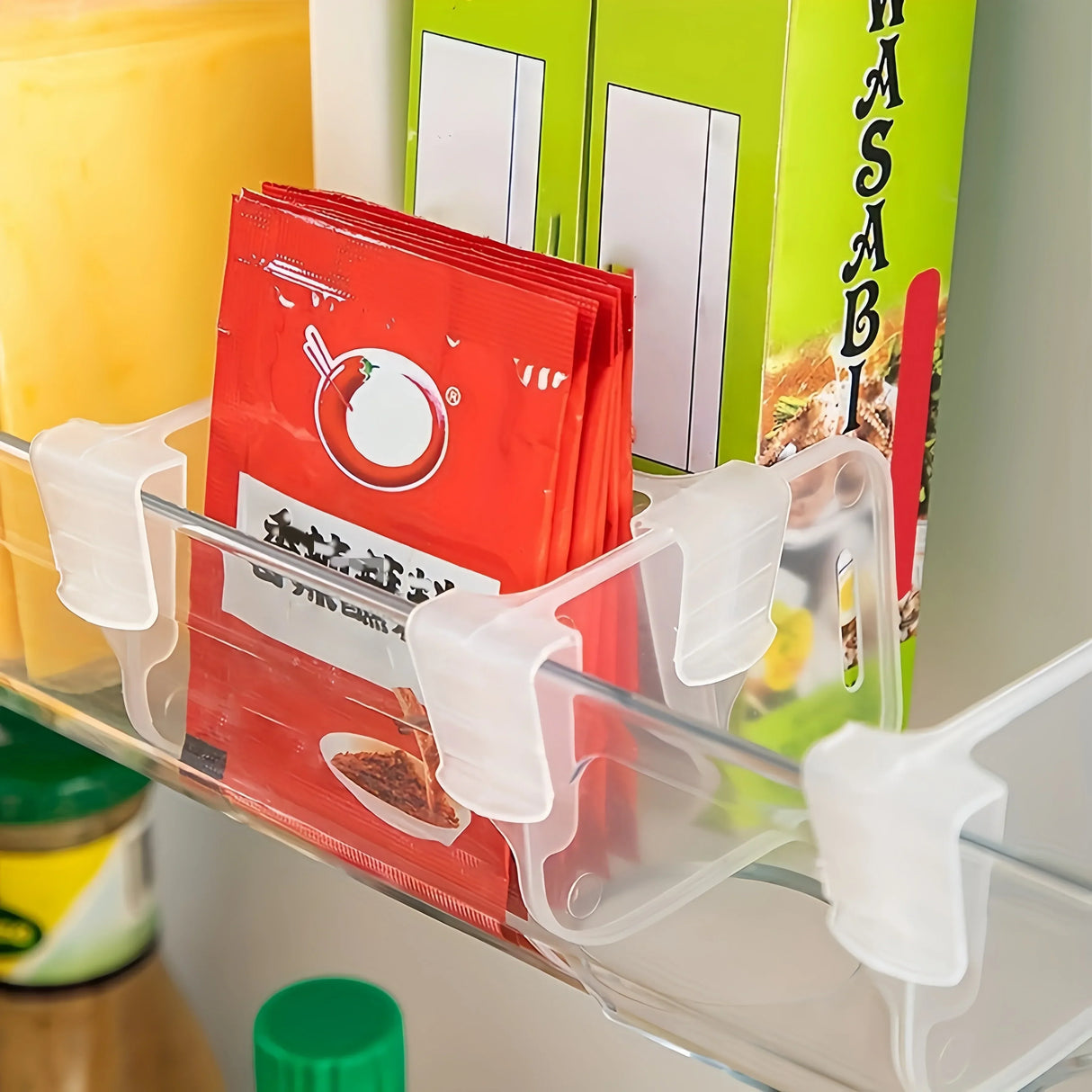 Refrigerator Shelf Organizer  Clear Plastic Door Clip System - Product detail 11