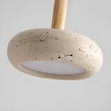 Natural Stone Pendant Light  Yellow Travertine With Wood Accent - Product detail 10