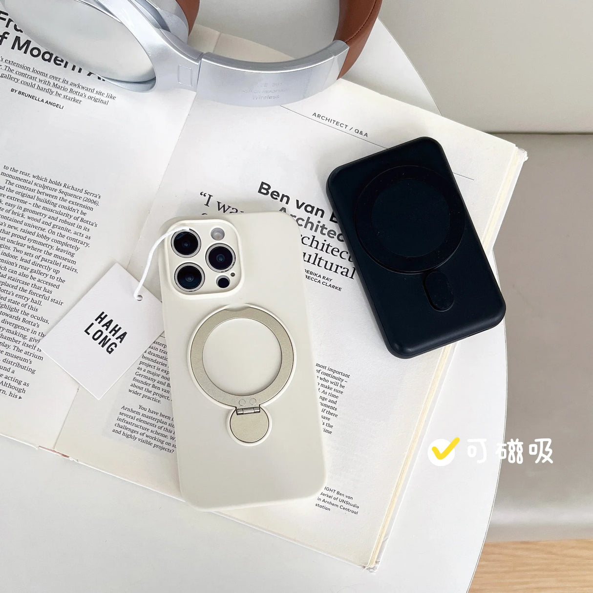 iPhone 15 Pro Max Ring Case  360 Rotating MagSafe Silicone Cover - Product example