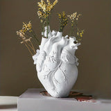 Anatomical Heart Vase  Gold Resin Floral Vessel - Detailed view