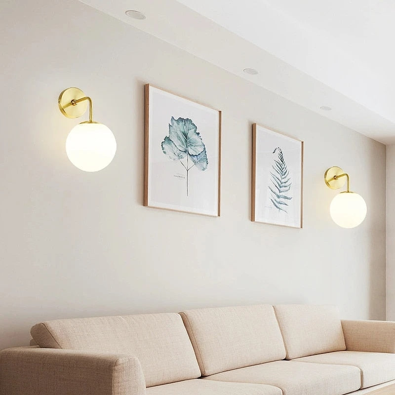 Scandinavian Globe Wall Light  Brass Finish with Adjustable Arm - Product detail 6