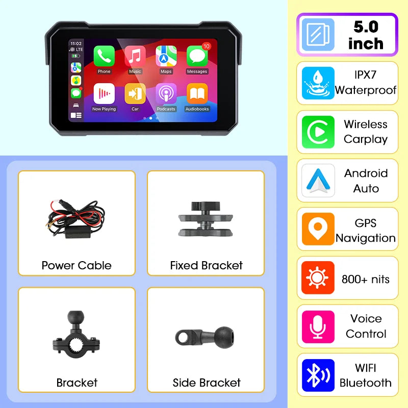 Smart Motorcycle Display  IPX7 Waterproof CarPlay Android Auto - Product detail 14