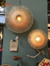 Japanese Wall Light  Bamboo Woven Disc Design - Product detail 5