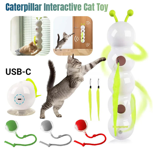 Interactive Cat Toy  Rechargeable Motion-Activated Caterpillar - Product showcase