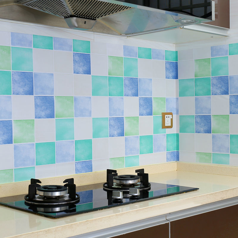 Geometric Mural Wallpaper | Pastel Blue and Mint Checkered Pattern