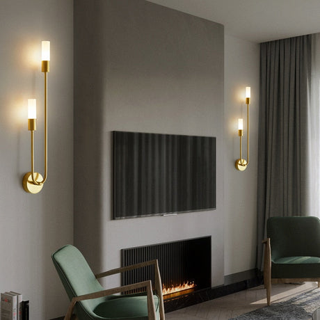 Modern LED Wall Light  Dual Head Brass Finish - Product example
