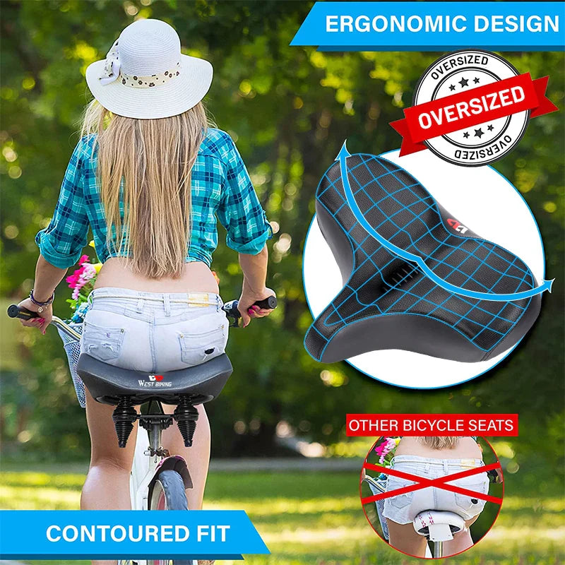 Ergonomic Bicycle Saddle  Wide Cushion Comfort Design - Product detail 4
