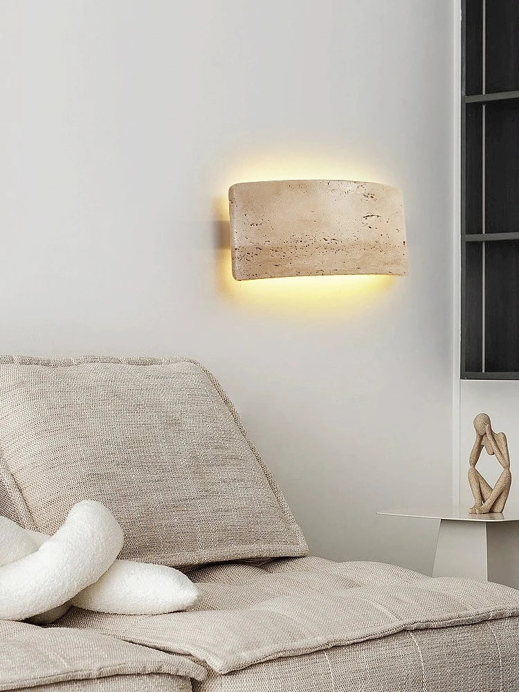 Modern Travertine Wall Lamp  Natural Stone LED Sconce - Product example