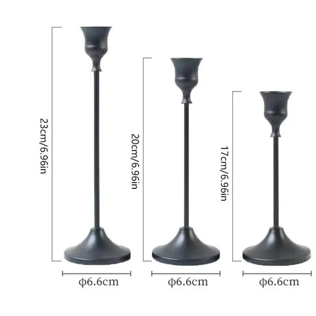 Vintage Brass Candlesticks  Graduated Heights Set of 3 - Product detail 8