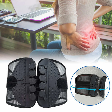 Ergonomic Back Brace  Dual Pulley Lumbar Support System - Product showcase