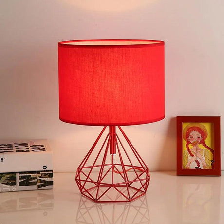 Geometric Table Lamp  Gold Metal Base with Cream Shade - Product detail 5
