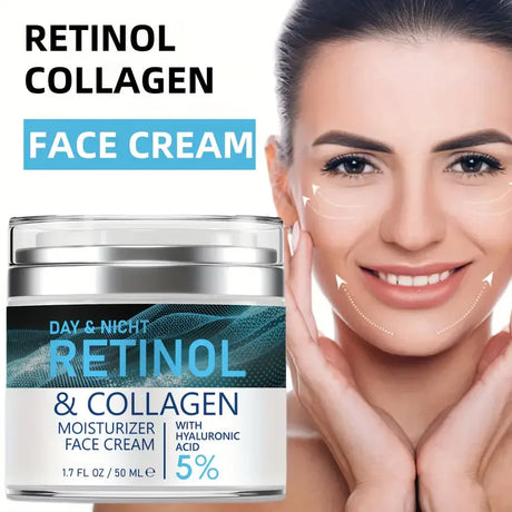 Retinol Collagen Face Cream  Anti-Aging Moisturizer with Hyaluronic Acid - Product showcase