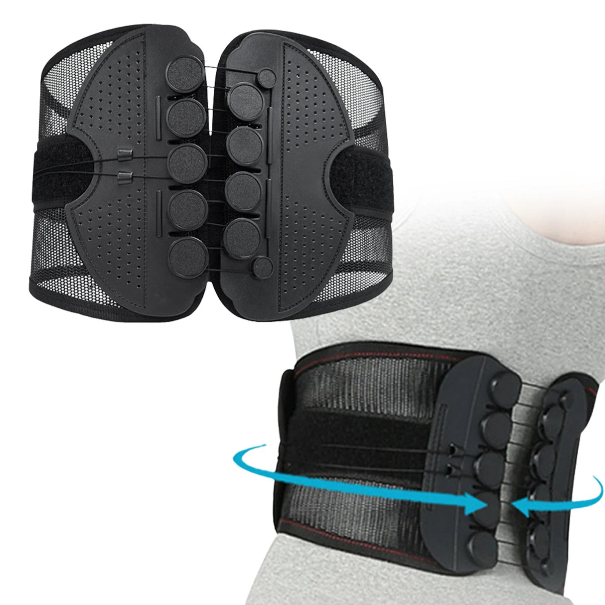 Ergonomic Back Brace  Dual Pulley Lumbar Support System - Detailed view