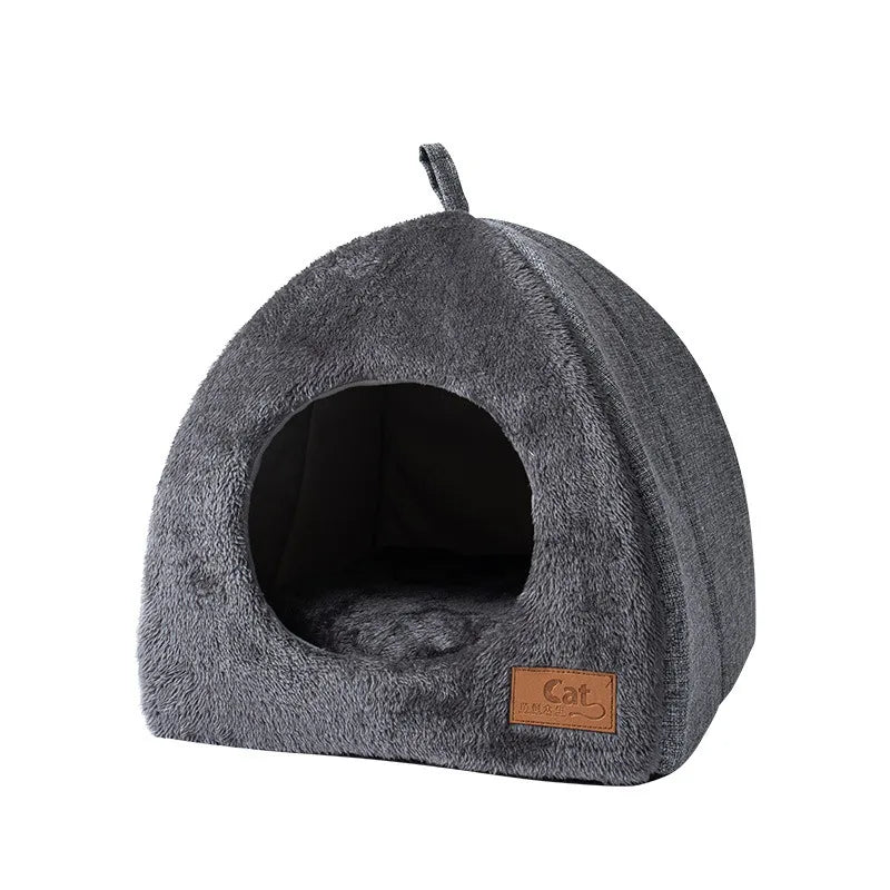 Plush Cat House  Triangular Velvet Pet Shelter - Product detail 4