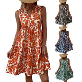 Summer Floral Dress  V-Neck Tiered Cotton Design - Product showcase
