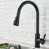 Modern Pull-Out Kitchen Faucet  Matte Black High-Arc Design - Product detail 6