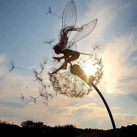 Fairy Garden Sculpture  Dandelion Metal Art Design - Product detail 10