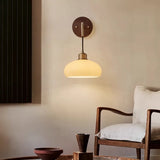 Modern Wall Lamp  Walnut Wood  Brass Fixture - Product detail 4