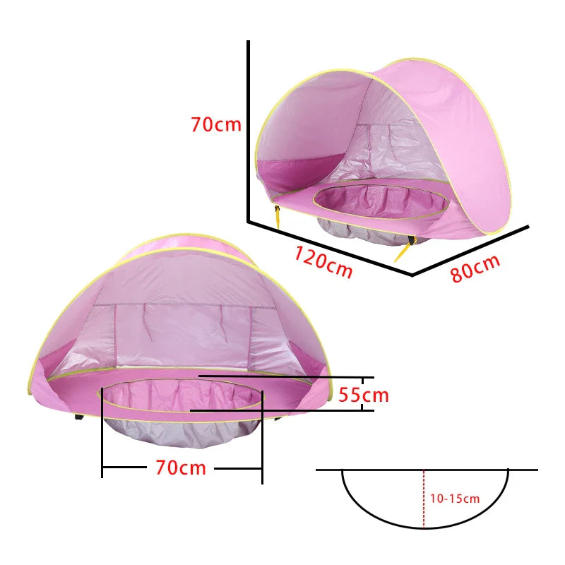 Kids Beach Tent  Pop-Up UV Protection Shelter With Pool - Product detail 13