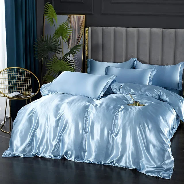 Luxury Satin Bedding Set  Silky Smooth Duvet Cover  Pillowcases - Product detail 9