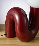 Modern Spiral Table Lamp  Metallic Red Glass Globe Design - Product detail 13
